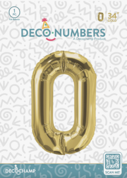 DECO NUMBER 0 GOLD 34IN